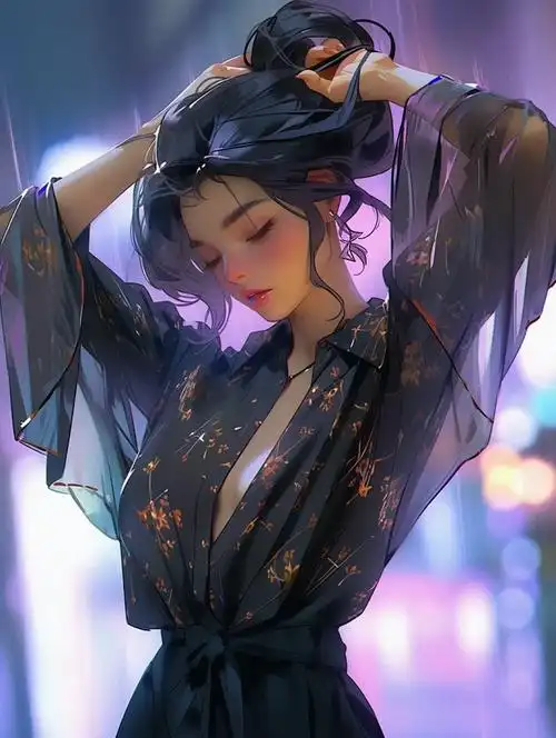夜色中的逆光剪影灯箱大图